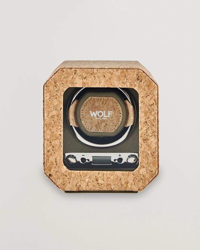 WOLF Cortica Single Watch Winder Cork – Beige