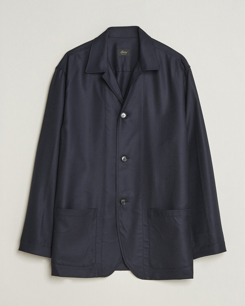 Brioni Wool/Cashmere Shirt Jacket Navy – Bleu