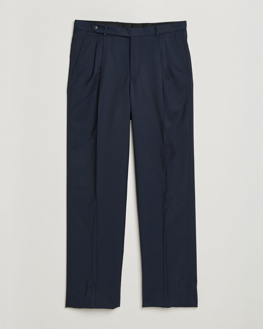 Brioni Capri Wool Trousers Navy – Bleu