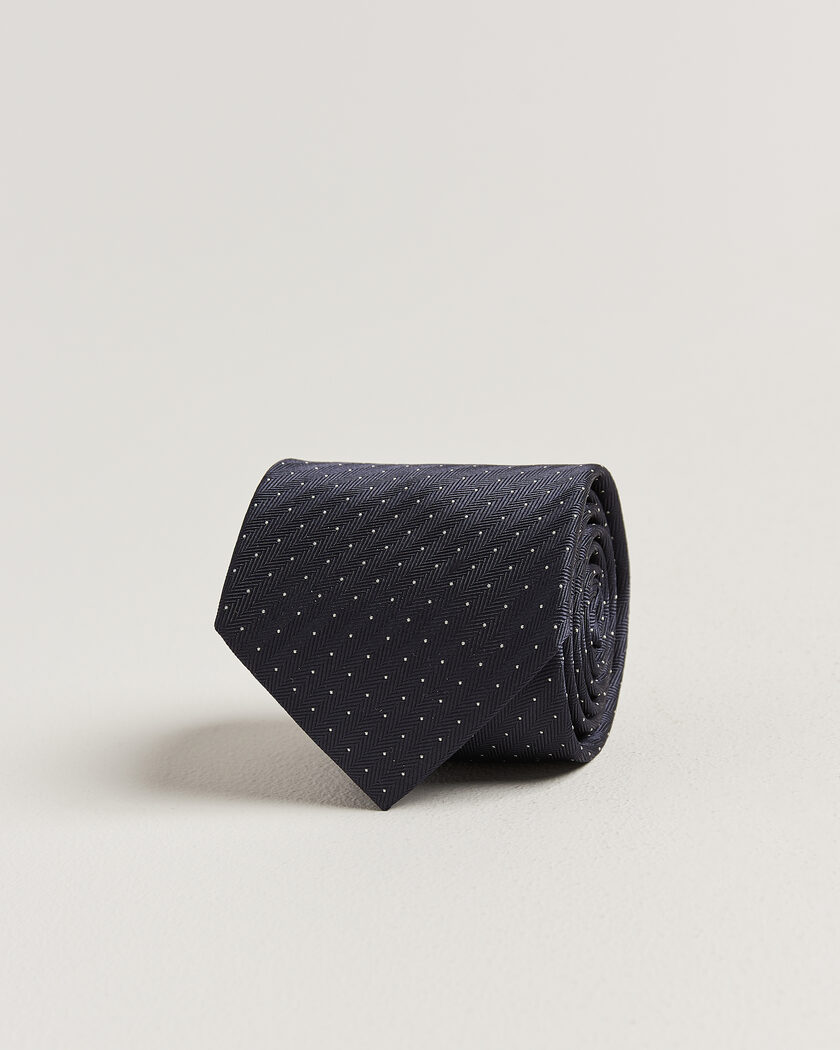 Brioni Jacquard Dot Silk Tie Navy – Bleu