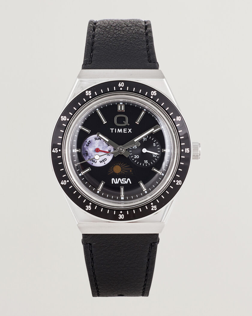 Timex Q x NASA Luminous Leather Strap 40mm Black Dial – Noir