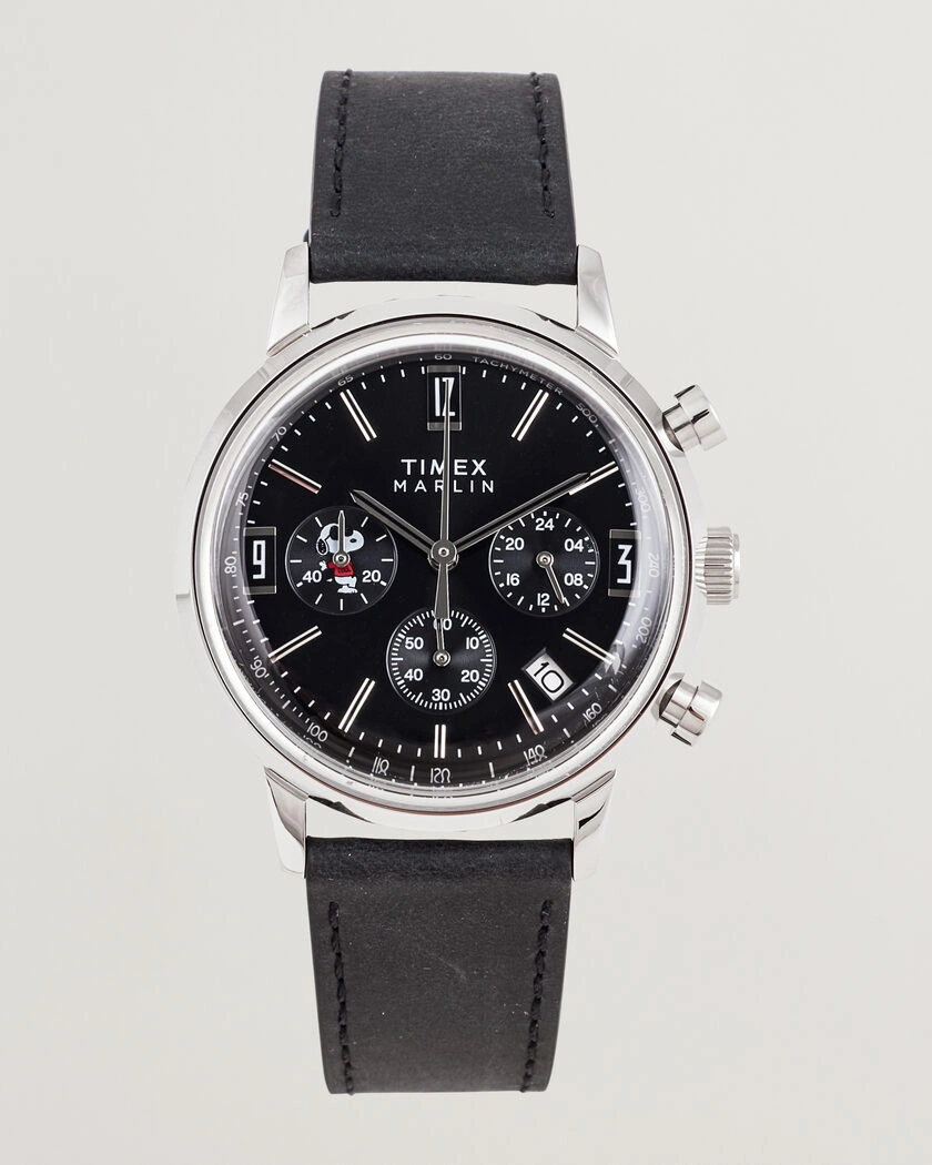 Timex x Peanuts Chrono Cool Joe Leather 40mm Black Dial – Noir