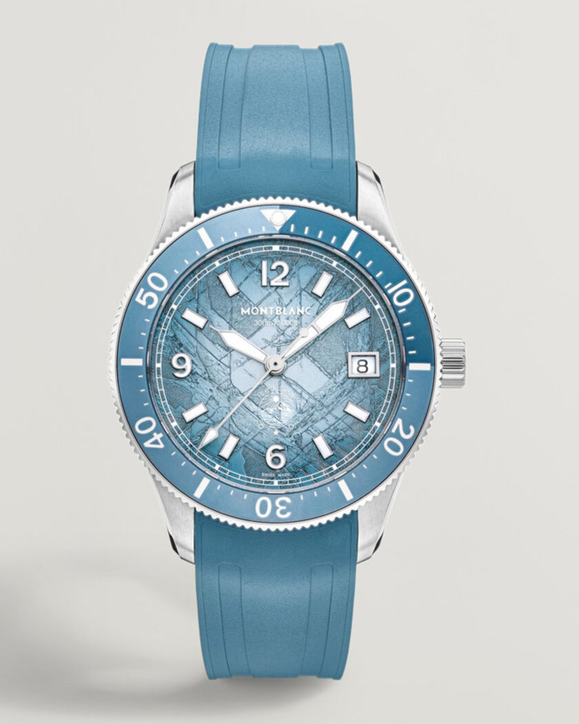 Montblanc Iced Sea Automatic Date 0 Oxygen Rubber Strap Light Blue – Bleu