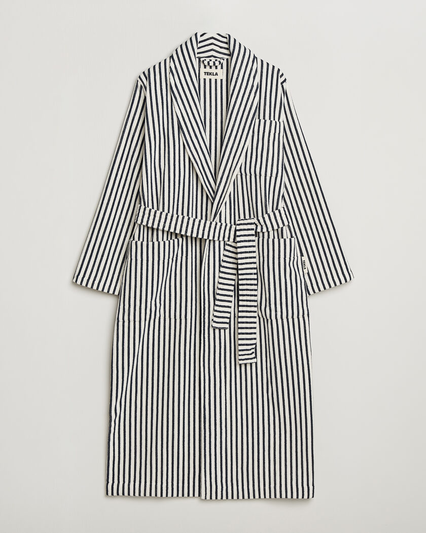 Tekla Organic Terry Classic Bathrobe Sailor Stripes – Multicolore