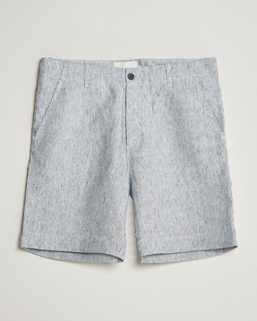 Peregrine Windsor Linen Shorts Navy Stripe – Bleu