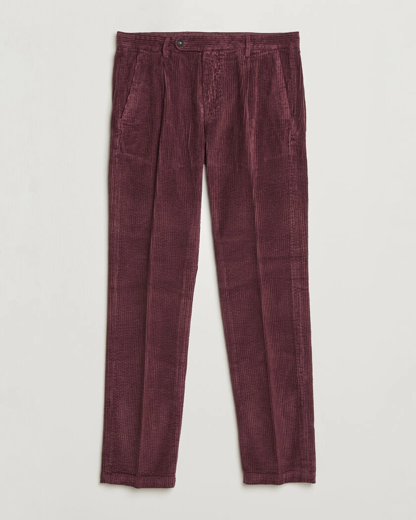 Massimo Alba Ionio Pleated Corduroy Pants Rose Brown – Rouge
