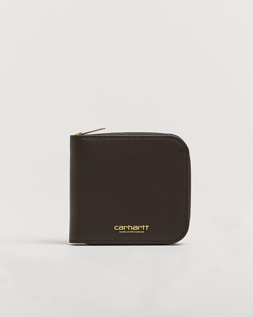 Carhartt WIP Leather Zip Wallet Tobacco – Marron