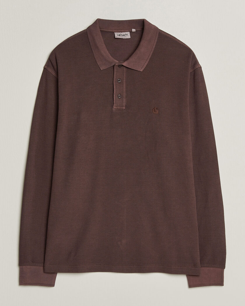 Carhartt WIP Long Sleeve Waffle Rugby Shirt Palisander Brown – Marron