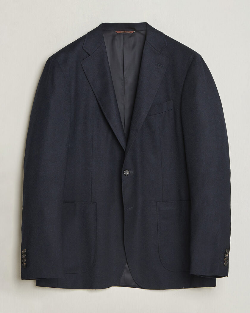 Canali Kei Impeccabile Flannel Blazer Navy – Bleu