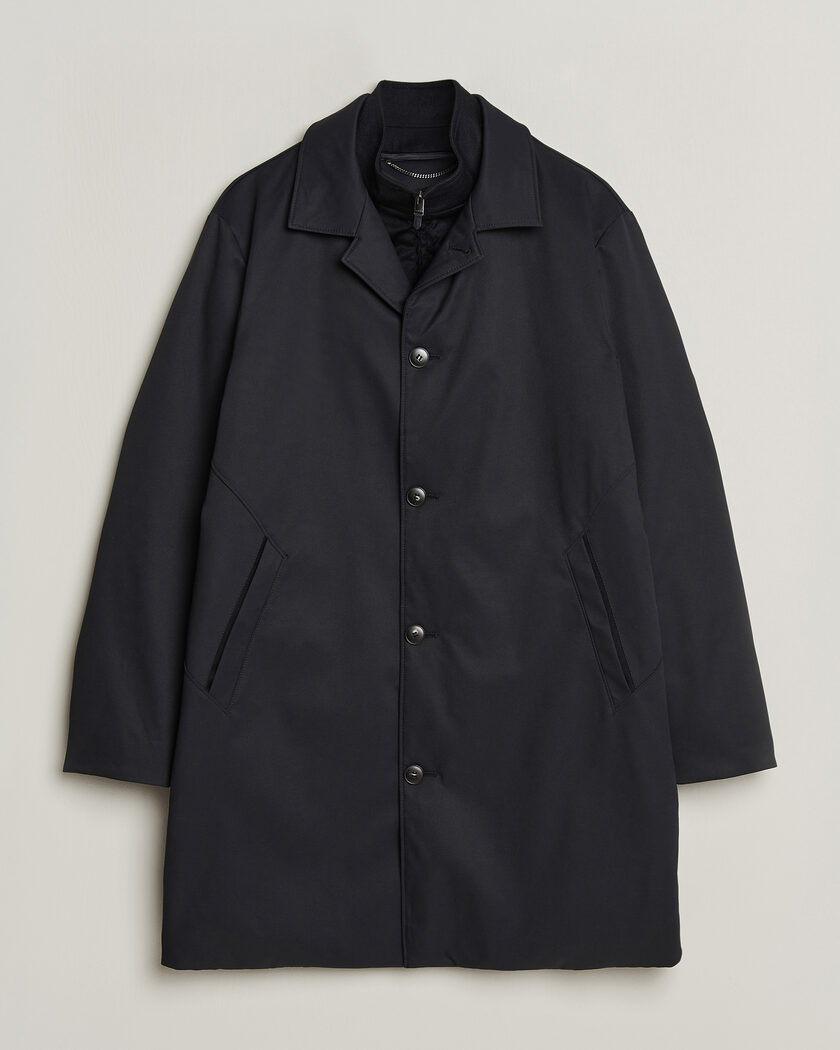 Canali Zip Liner Down Coat Navy – Bleu