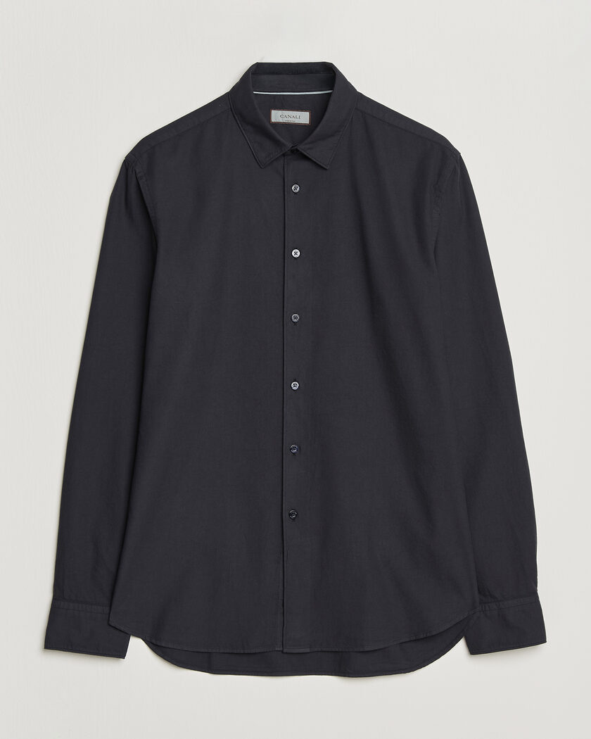 Canali Garment Dyed Cotton Shirt Navy – Bleu