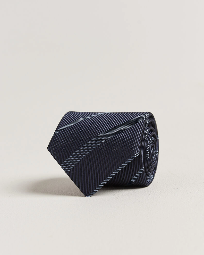 Canali Regimental Stripe Silk Tie Navy – Bleu