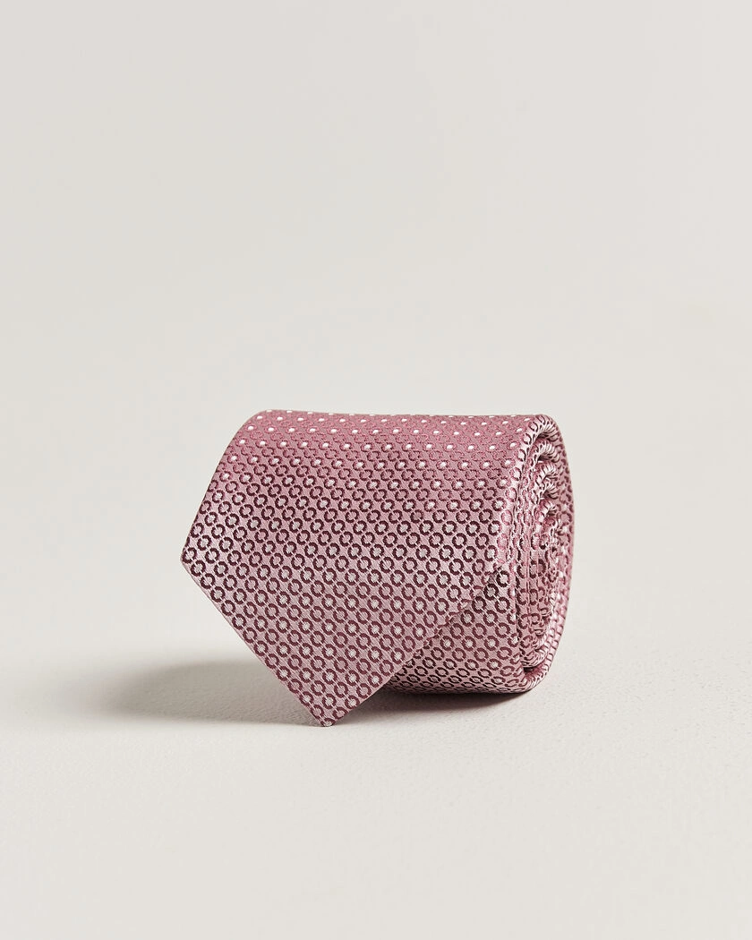 Canali Jacquard Silk Tie Rosa – Rose