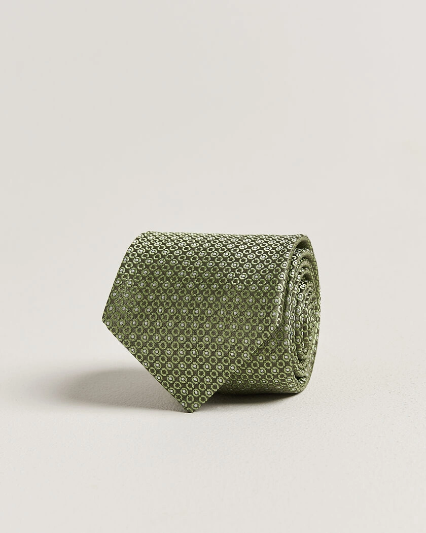 Canali Jacquard Silk Tie Grass Green – Vert
