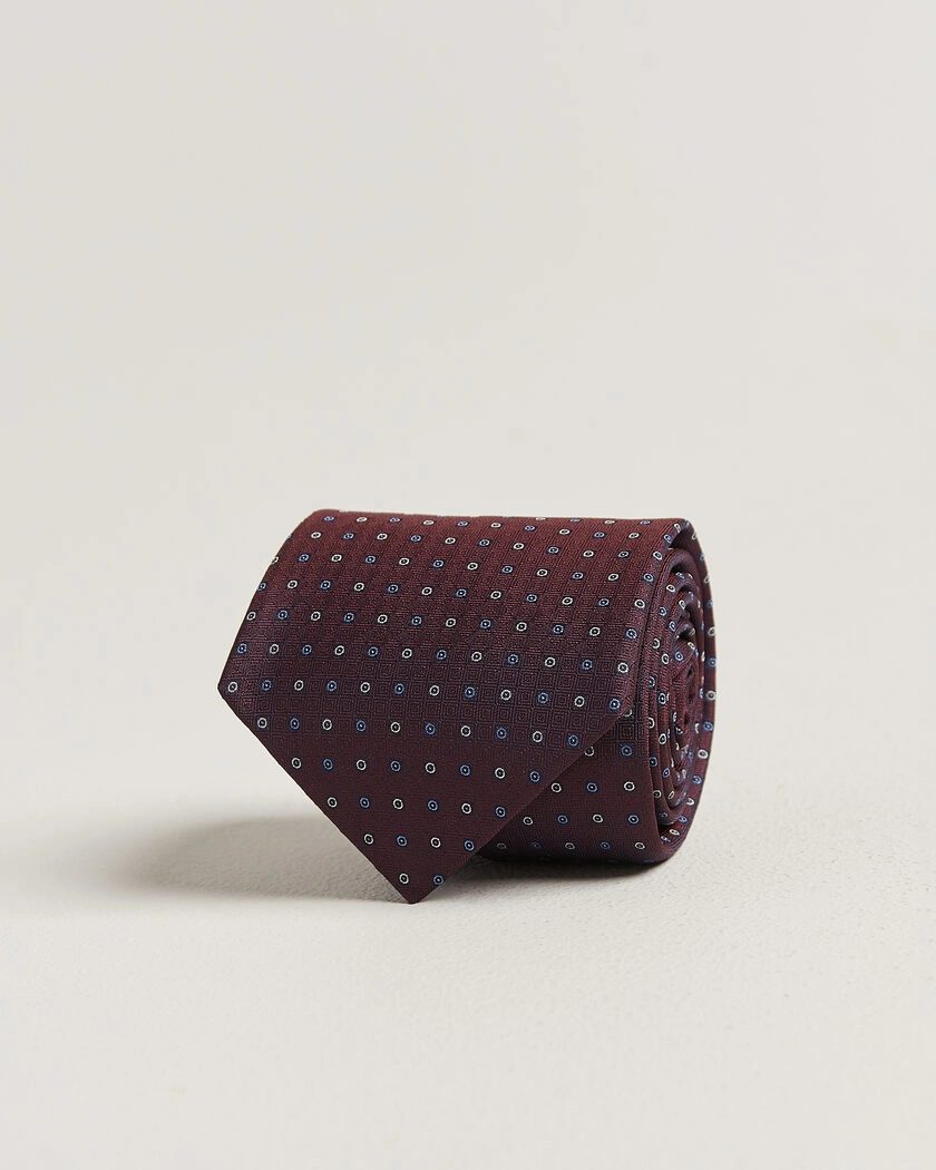 Canali Jacquard Silk Tie Burgundy – Rouge