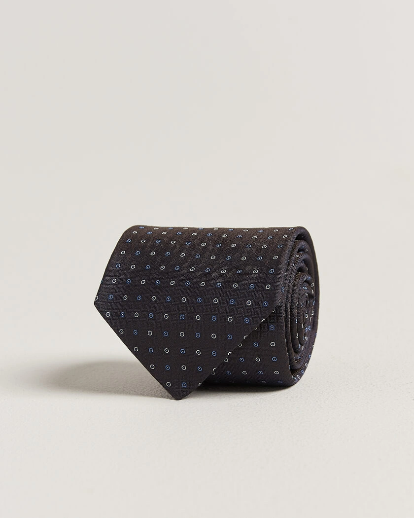 Canali Jacquard Silk Tie Dark Brown – Marron