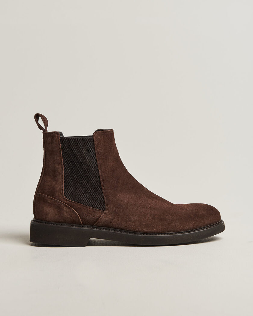 Canali Chelsea Boots Dark Brown Suede – Marron