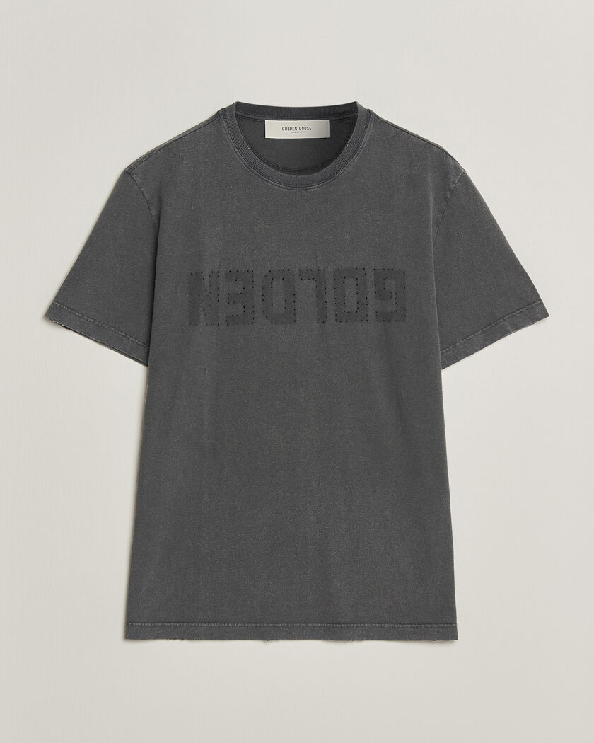 Golden Goose Distressed Cotton T-Shirt Anthracite – Gris