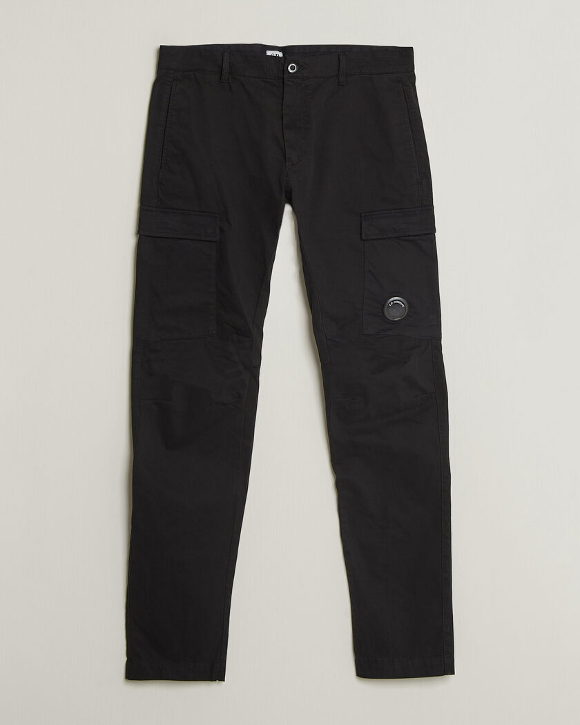 C.P. Company Stretch Satin Lens Cargo Pants Black – Noir