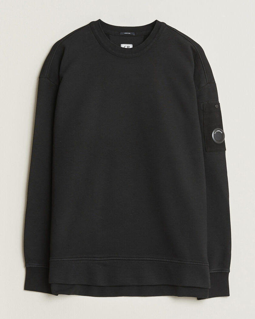 C.P. Company Brushed Emerized Fleece Lens Sweatshirt Black – Noir