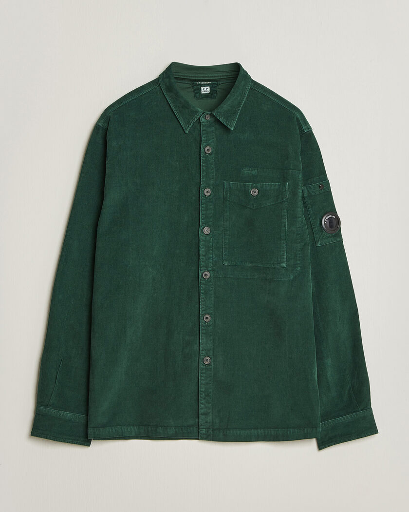 C.P. Company Corduroy Lens Overshirt Emerald Green – Vert