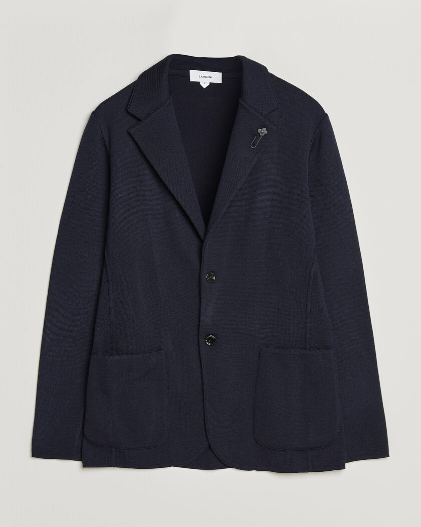 Lardini Knitted Wool Blazer Navy – Bleu