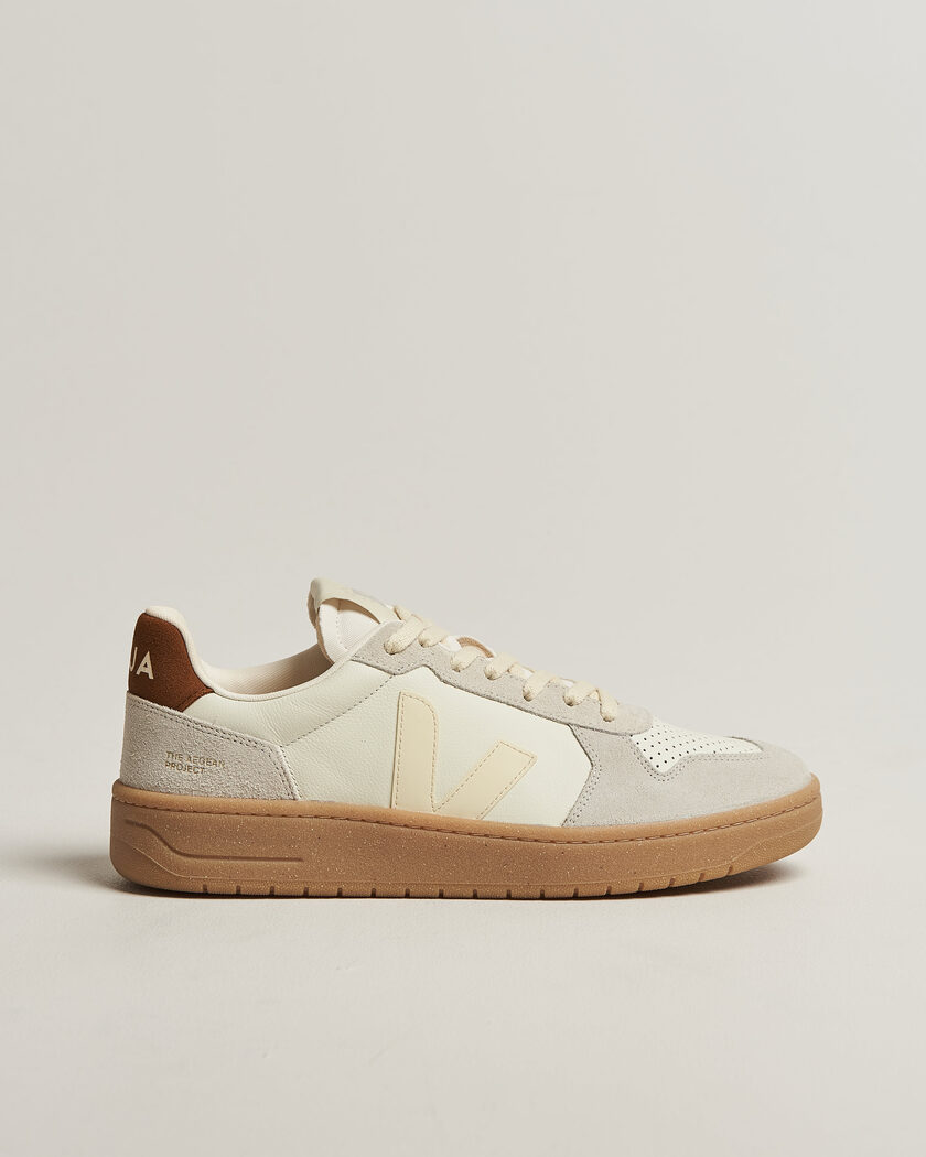 Veja V-82 Sneaker Pure Calcaire/Cognac – Blanc