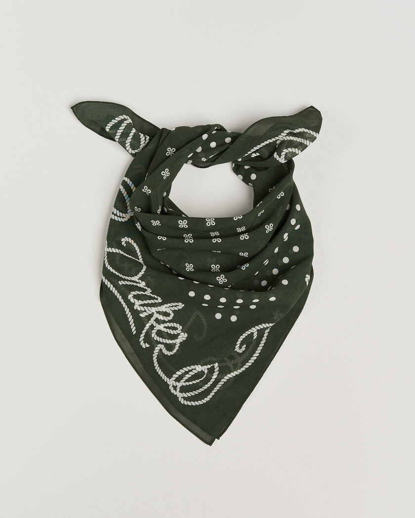 Drake's Rope Border Cotton Bandana Green – Vert