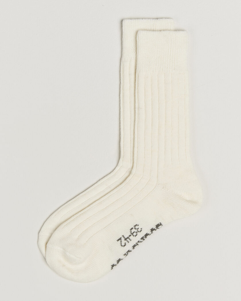 Alpacasocks & Co 2-Pack Ribbed Alpacka Wool Socks Off White – Blanc