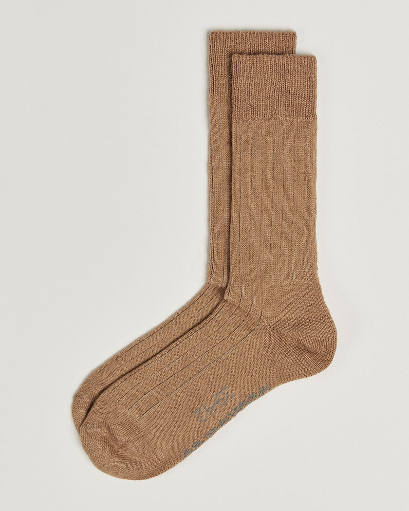 Alpacasocks & Co 2-Pack Ribbed Alpacka Wool Socks Light Brown – Marron