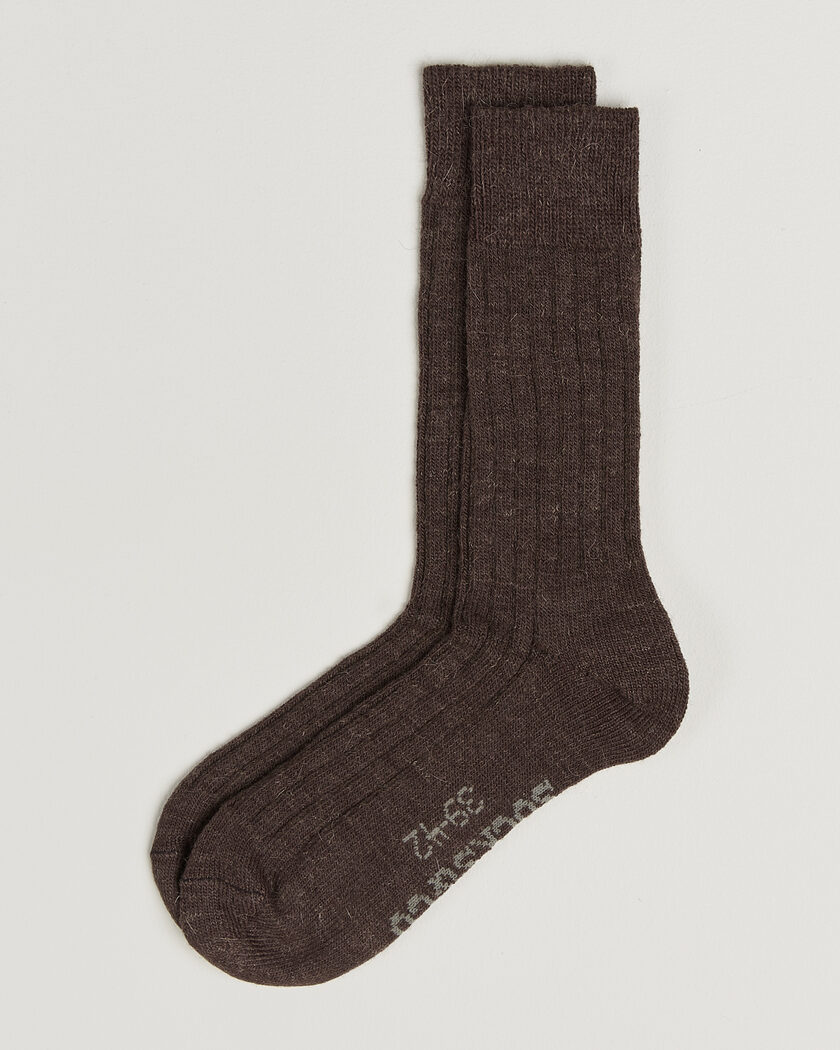 Alpacasocks & Co 2-Pack Ribbed Alpacka Wool Socks Cacao – Marron