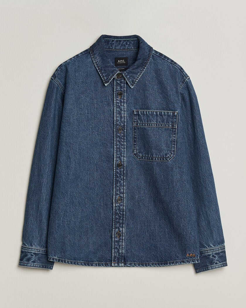 A.P.C. Basile Denim Overshirt Washed Indigo – Bleu