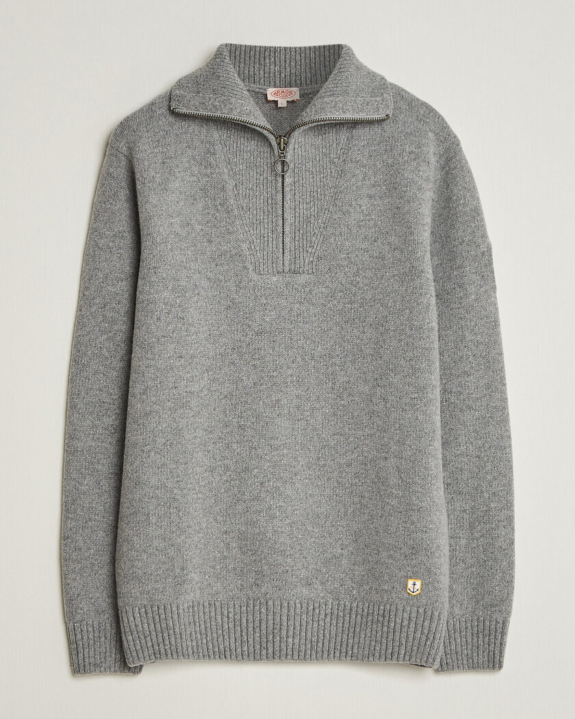 Armor-lux Wool Knitted Half Zip Slate – Gris