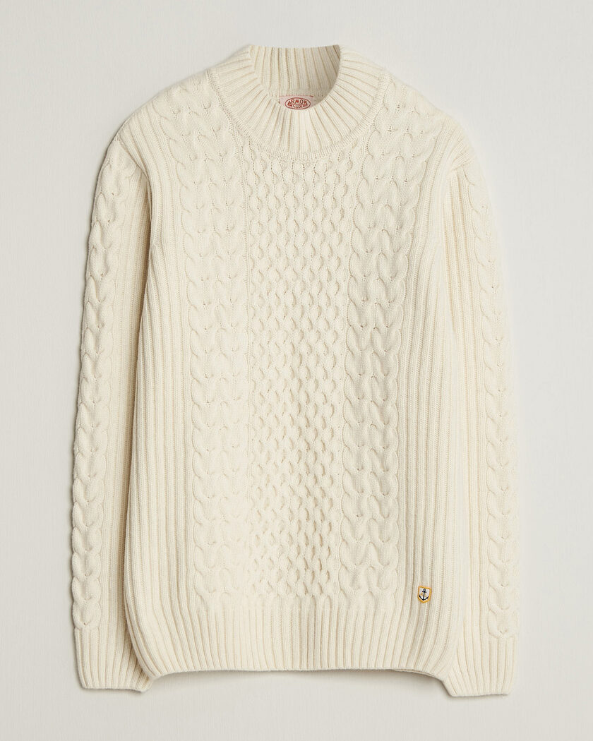 Armor-lux Wool Knitted Sweater Nature – Blanc