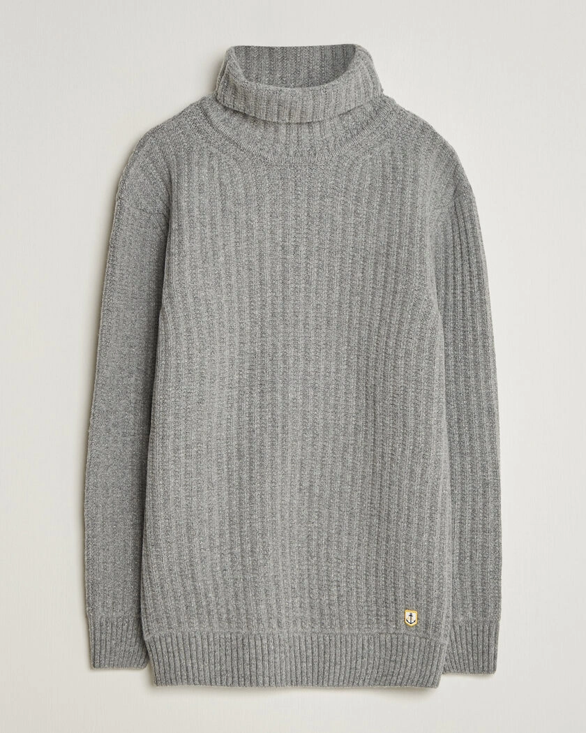 Armor-lux Wool Knitted Rollneck Slate – Gris