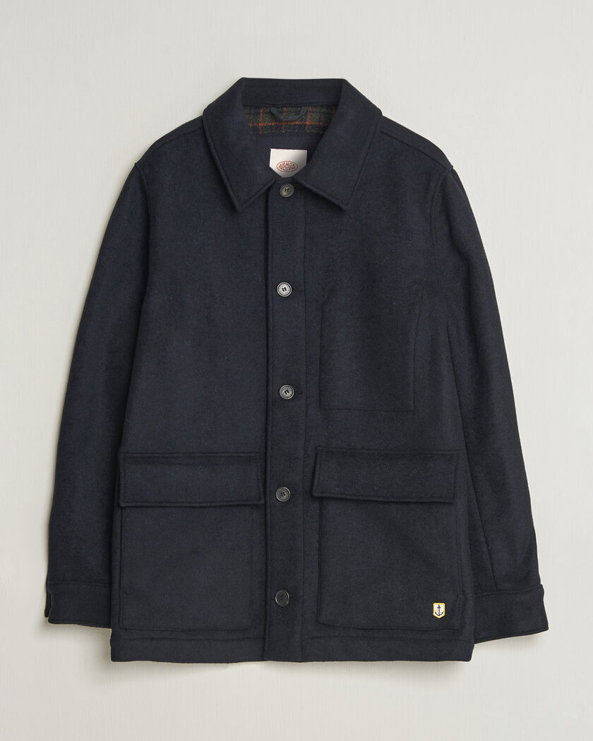 Armor-lux Wool Shirt Jacket Rich Navy – Bleu