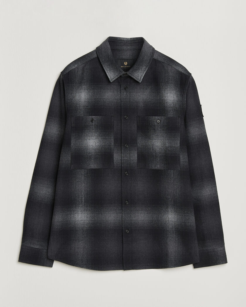 Belstaff Outpost Cotton Flannel Checked Overshirt Black – Noir