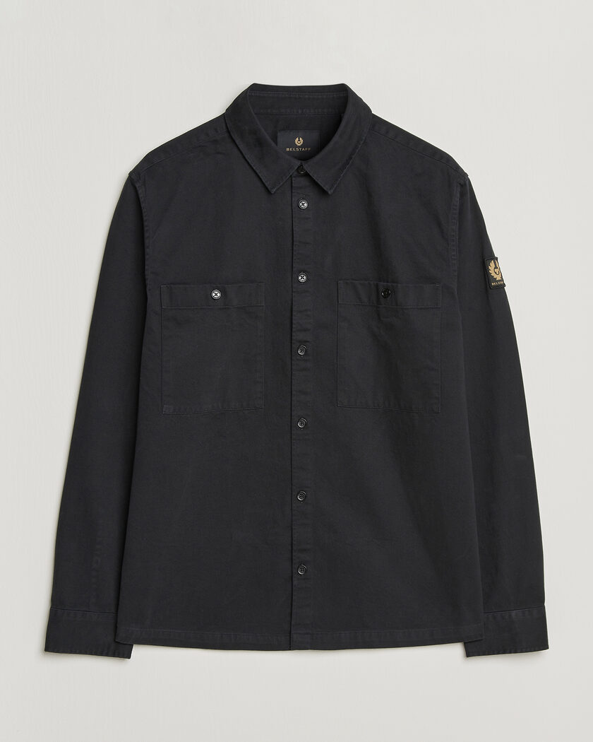 Belstaff Outpost Cotton Herringbone Overshirt Black – Noir