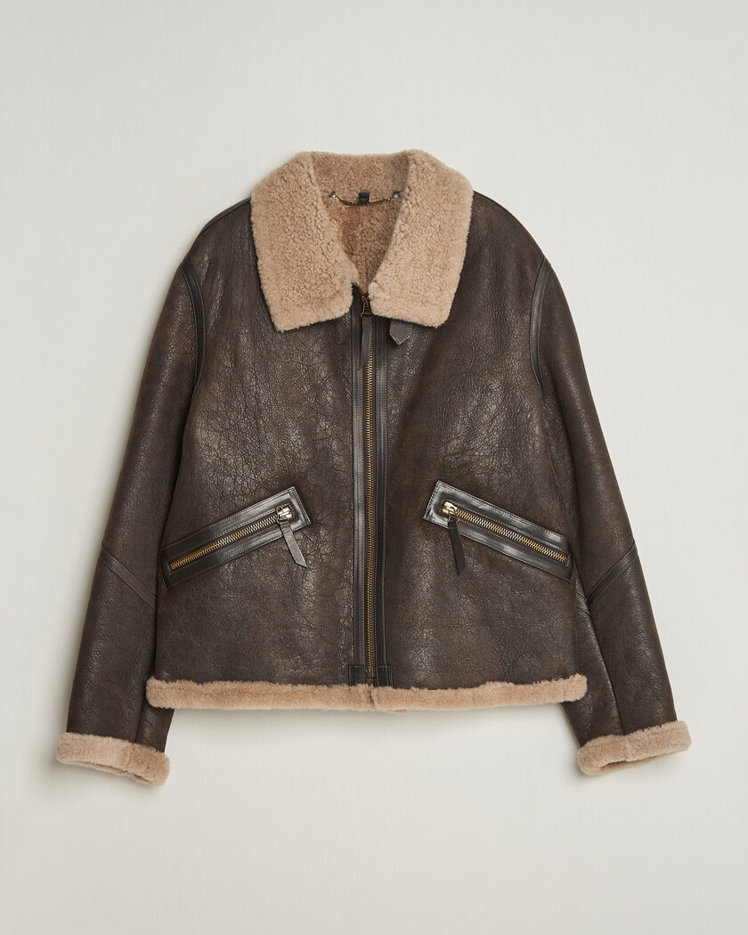 Belstaff Winterbrook Shearling Jacket Dark Brown – Marron