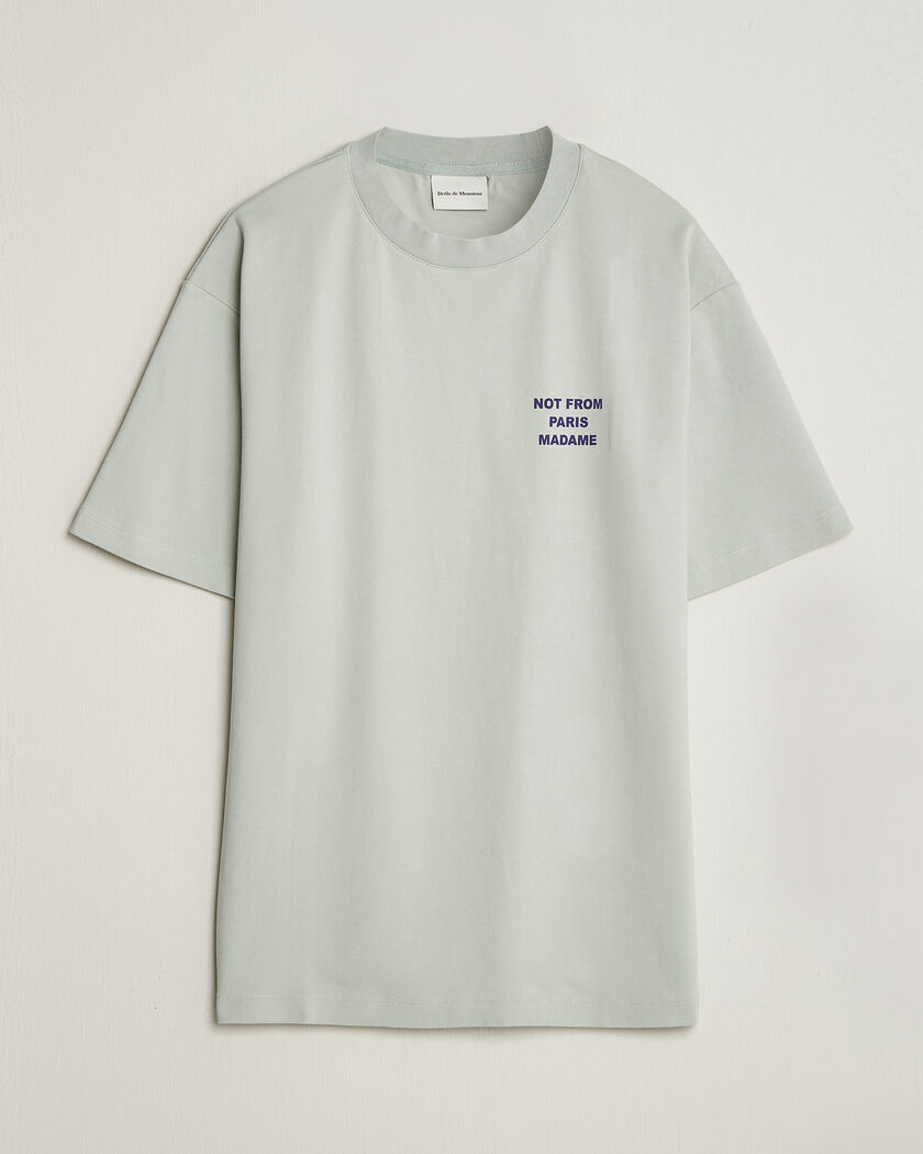 Drôle de Monsieur Bold Slogan T-Shirt Grey – Gris