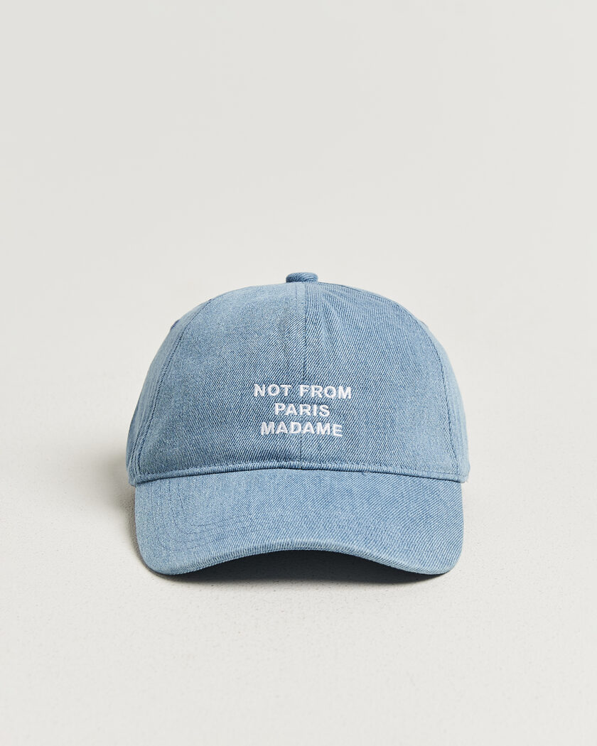 Drôle de Monsieur Slogan Denim Baseball Cap Blue – Bleu