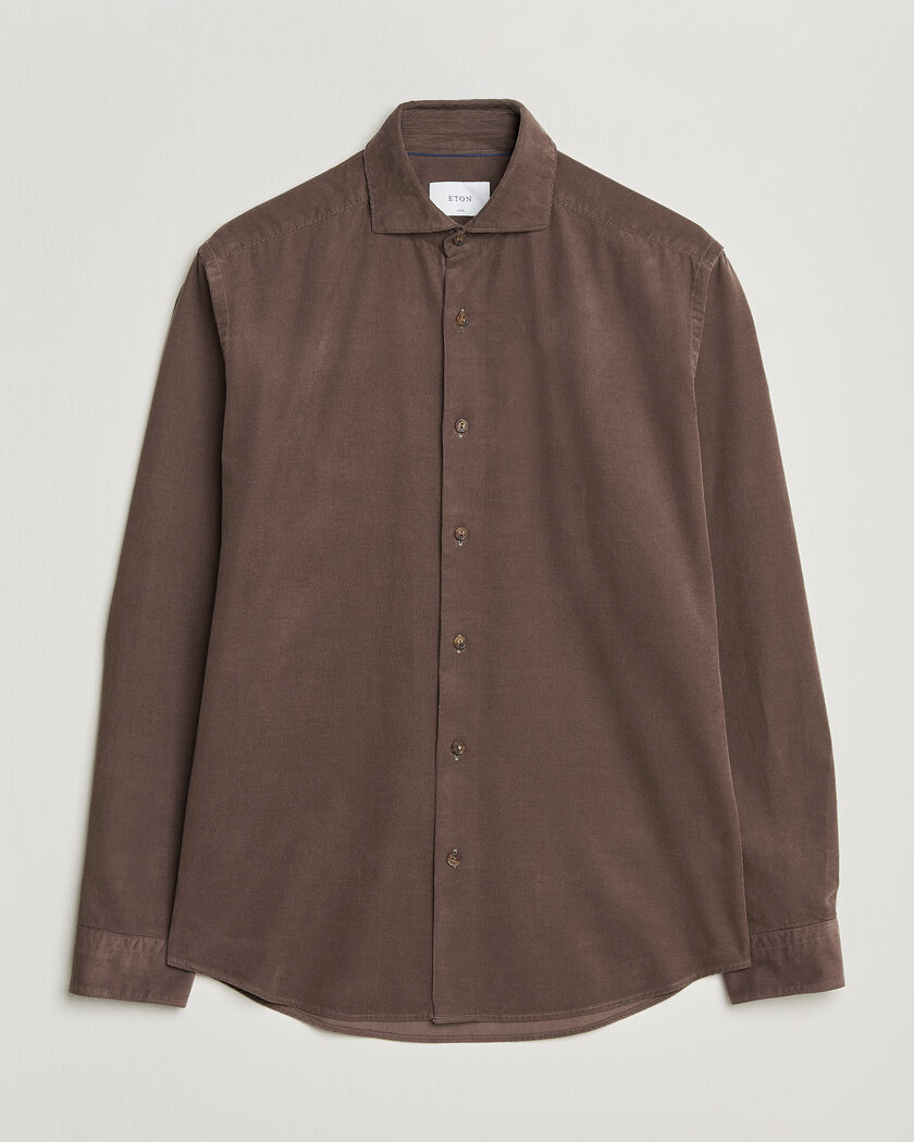  Eton Casual Fit Corduroy Shirt Dark Brown – Marron