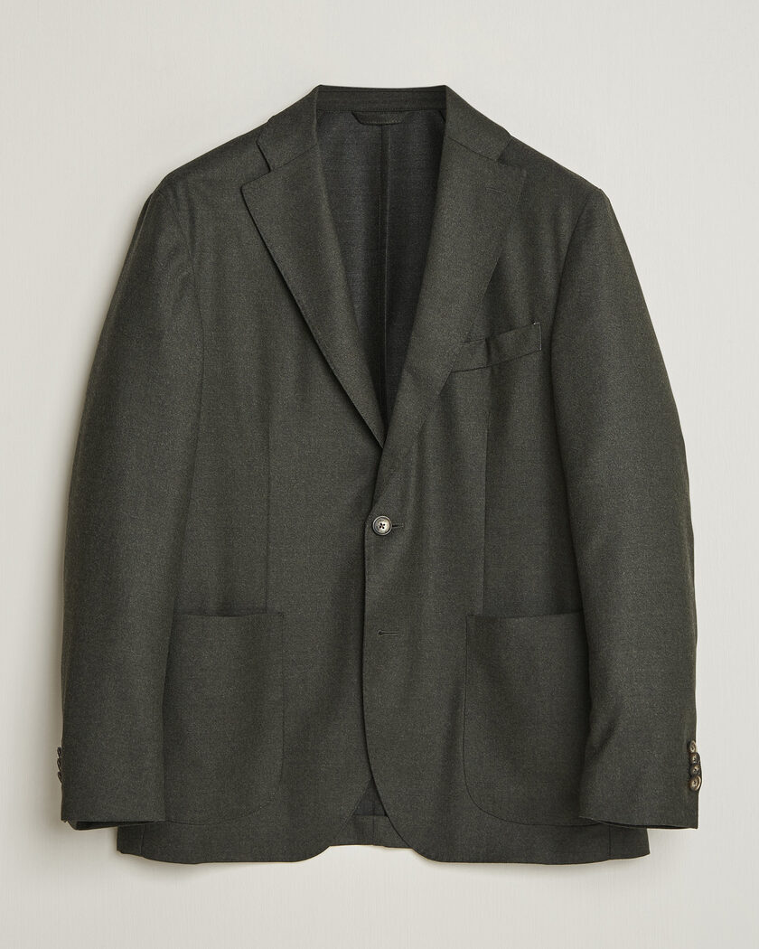 Eton Wool Flannel Soft Jacket Dark Green – Vert
