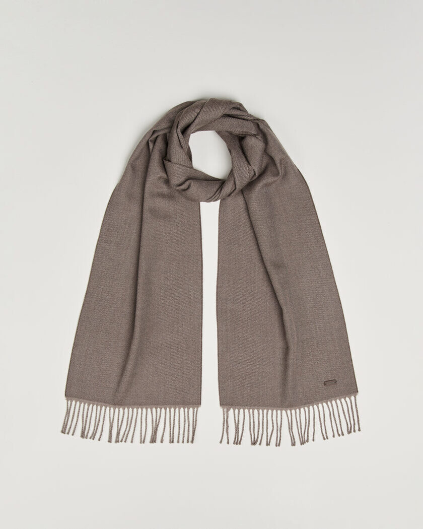 Eton Twill Merino Wool Scarf Brown – Marron