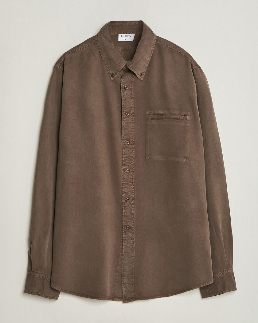 Filippa K Zack Lyocell Shirt Ebony Brown – Marron