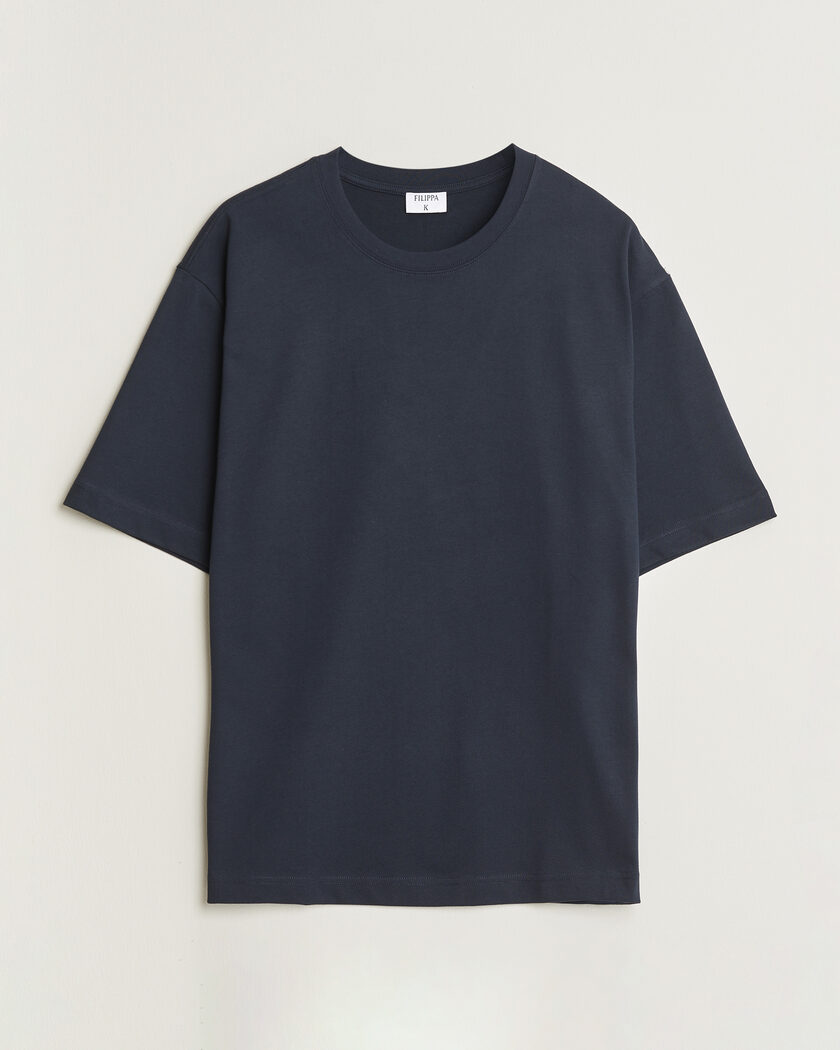 Filippa K Heavy Cotton Crew Neck T-Shirt Night Blue – Bleu