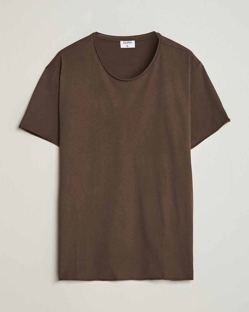 Filippa K Roll Neck Crew Neck T-Shirt Golden Brown – Marron