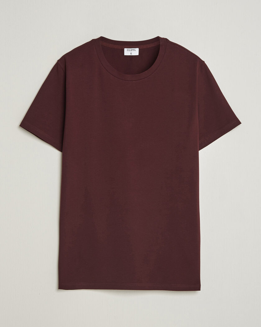 Filippa K Soft Lycra T-Shirt Dark Burgundy – Rouge
