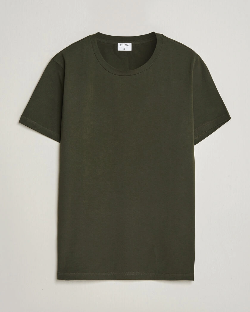 Filippa K Soft Lycra T-Shirt Night Green – Vert
