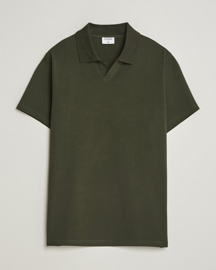 Filippa K Soft Lycra Polo T-Shirt Night Green – Vert